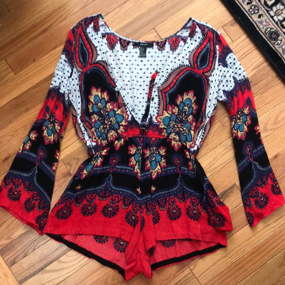 Forever 21 Print Romper